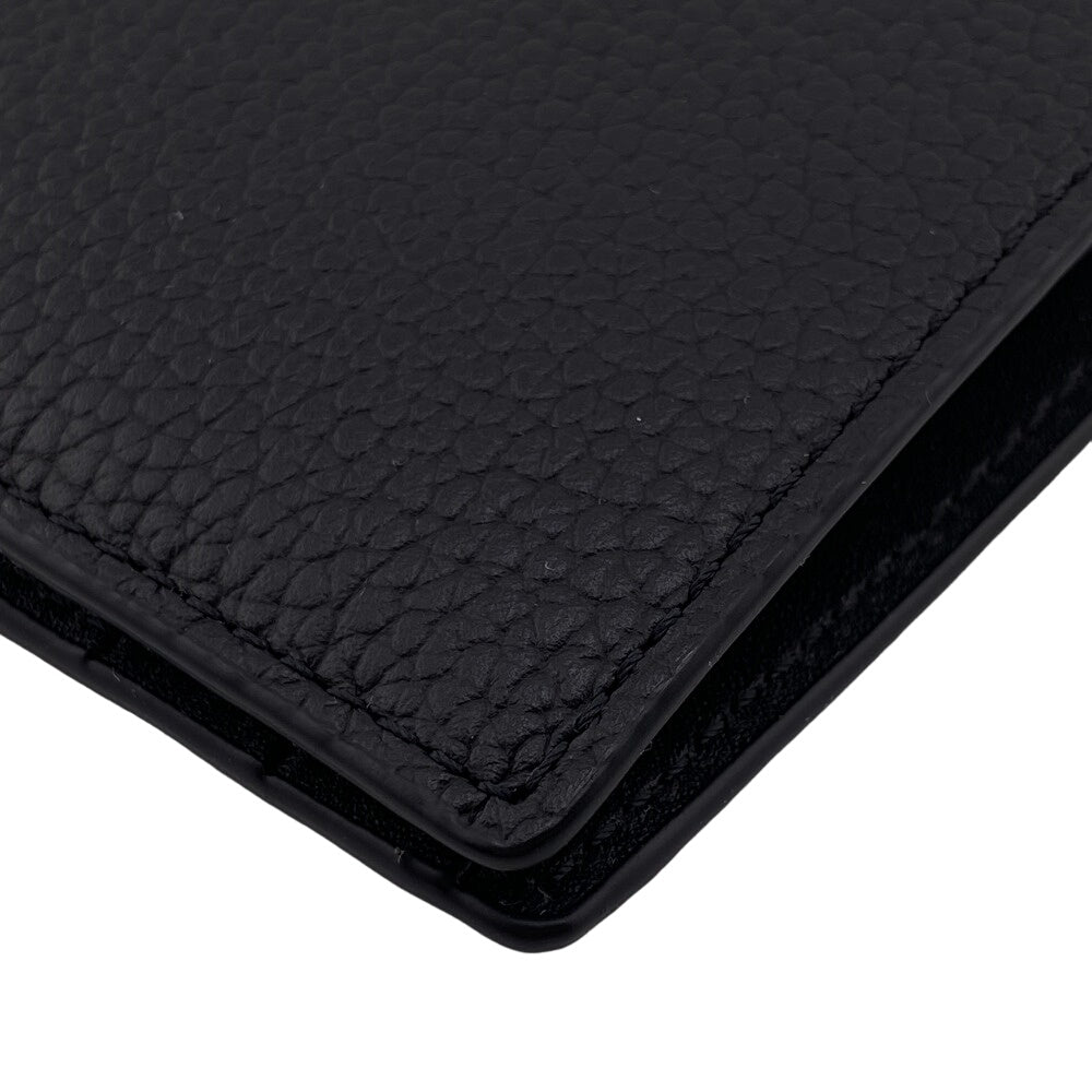 MCM Bifold Wallet MXSCATC01 leather black Bill Compartment Card Case mens Used Authentic