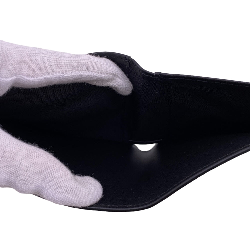 MCM Bifold Wallet MXSCATC01 leather black Bill Compartment Card Case mens Used Authentic