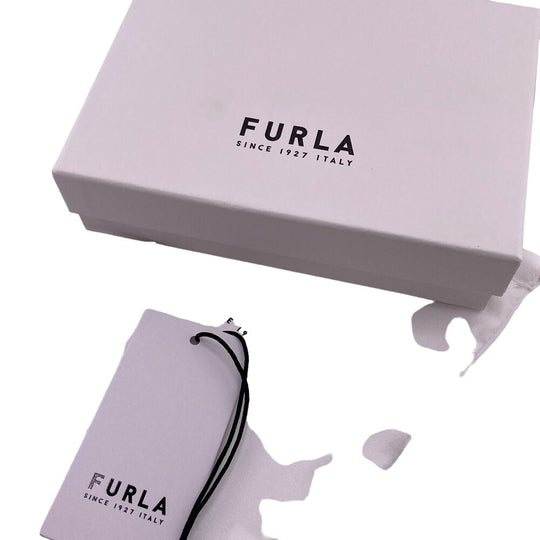 Furla Tri-fold wallet PCZ0UNO leather blue Compact wallet Zip logo Women Used Authentic
