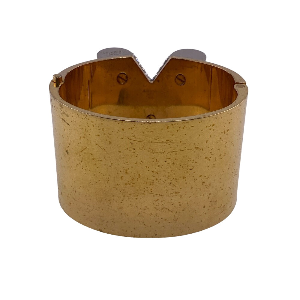 LOUIS VUITTON Bangle M68157 Gold Plated gold Rhinestone Essential V mens(Unisex) Used Authentic