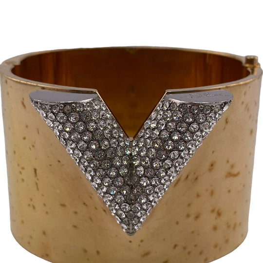 LOUIS VUITTON Bangle M68157 Gold Plated gold Rhinestone Essential V mens(Unisex) Used Authentic