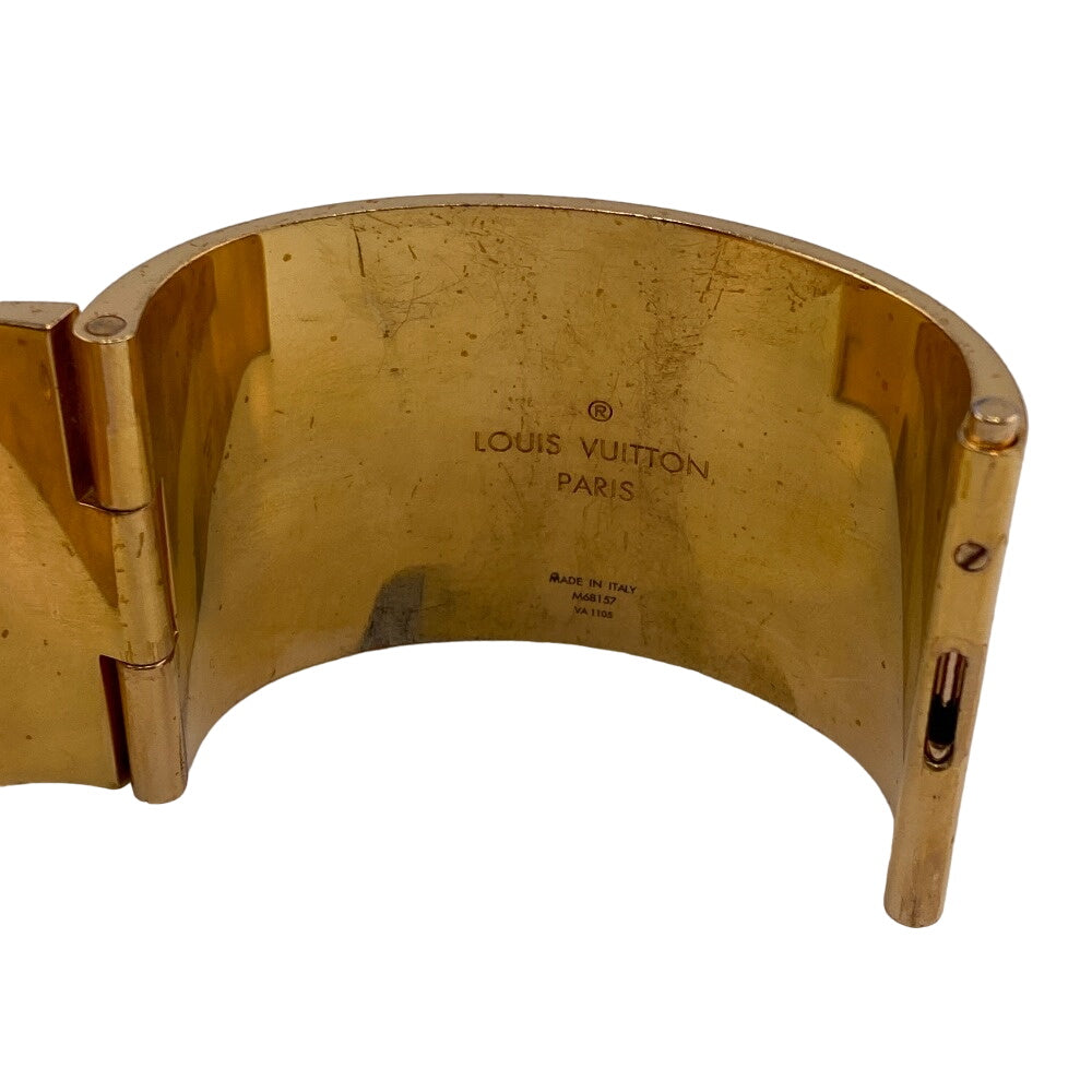 LOUIS VUITTON Bangle M68157 Gold Plated gold Rhinestone Essential V mens(Unisex) Used Authentic