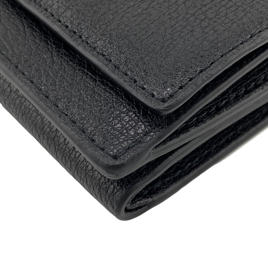 Furla Coin case WP00194 leather black Fragment case Wallet card Women Used Authentic