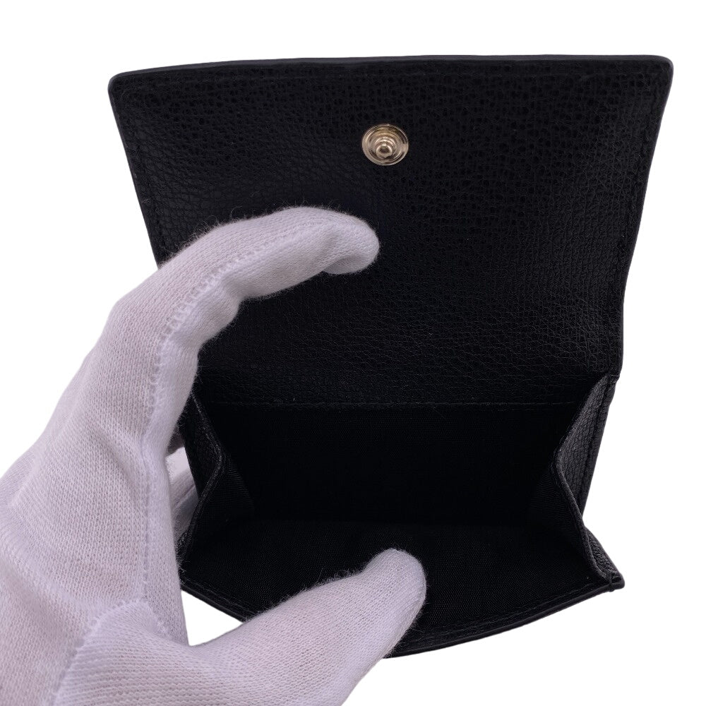 Furla Coin case WP00194 leather black Fragment case Wallet card Women Used Authentic