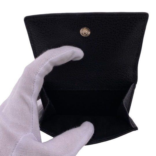 Furla Coin case WP00194 leather black Fragment case Wallet card Women Used Authentic