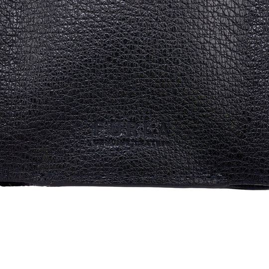 Furla Coin case WP00194 leather black Fragment case Wallet card Women Used Authentic