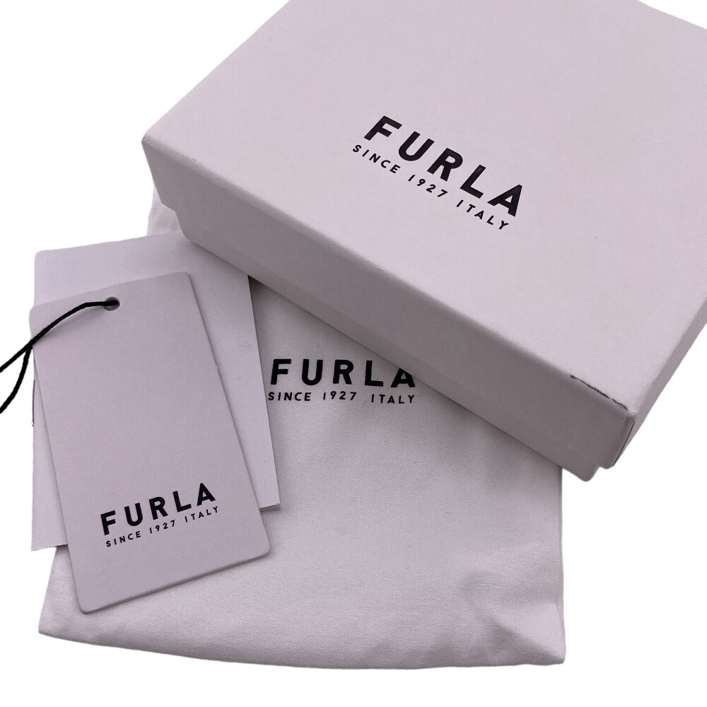 Furla Coin case WP00194 leather black Fragment case Wallet card Women Used Authentic