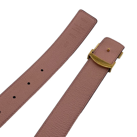 LOUIS VUITTON belt M0321 PVC, Leather Brown Monogram Sunture LV Initial Women 80/32 Used Authentic