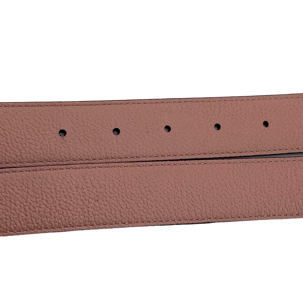 LOUIS VUITTON belt M0321 PVC, Leather Brown Monogram Sunture LV Initial Women 80/32 Used Authentic