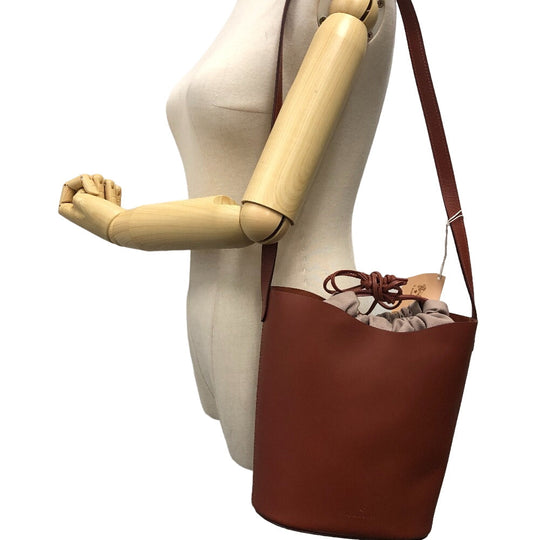 IL BISONTE Shoulder Bag BBU025 leather Brown Women Used Authentic