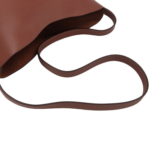 IL BISONTE Shoulder Bag BBU025 leather Brown Women Used Authentic
