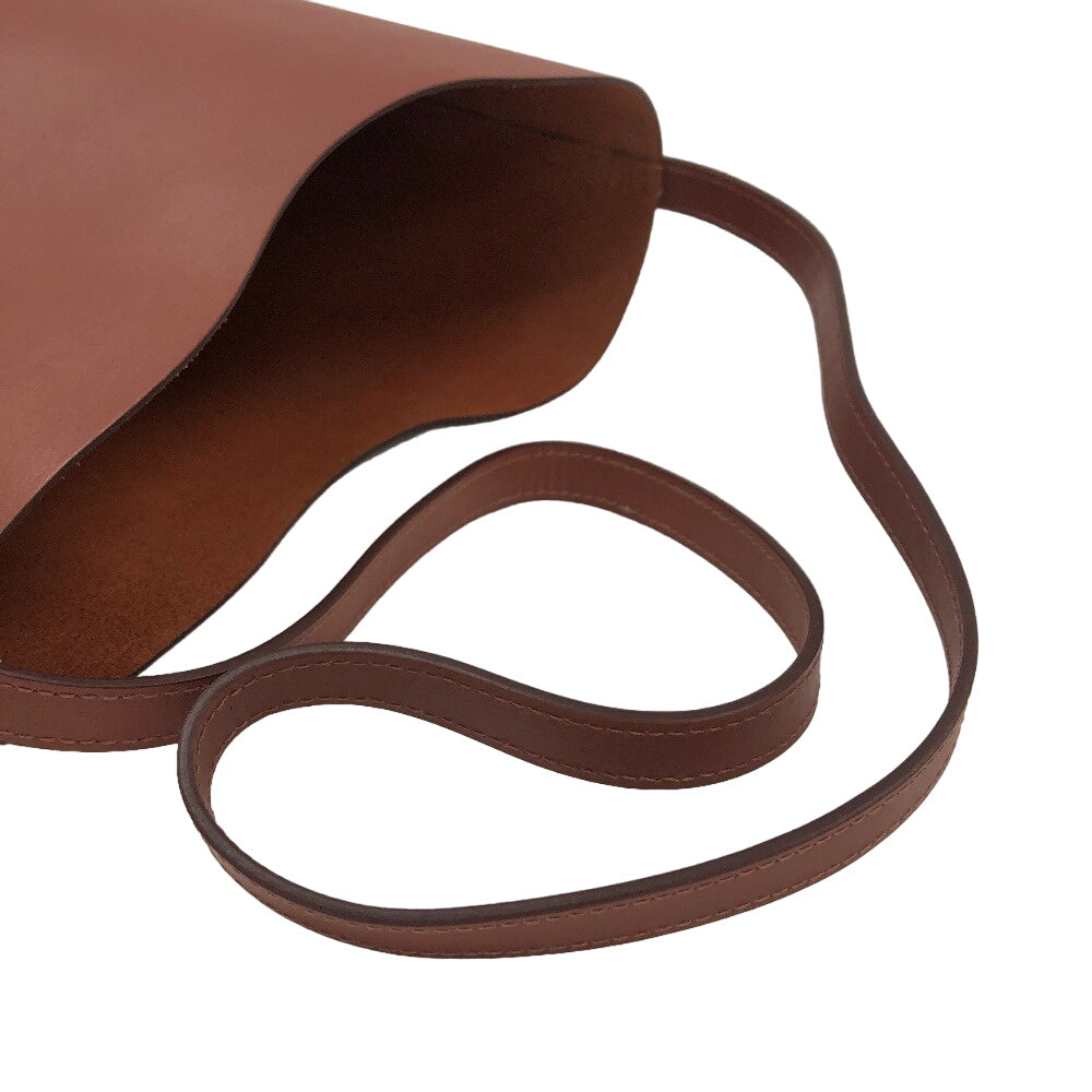 IL BISONTE Shoulder Bag BBU025 leather Brown Women Used Authentic