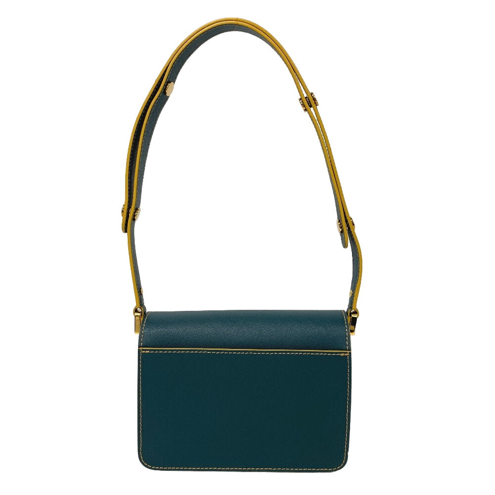 MARNI Shoulder Bag leather green trunk Women Used Authentic