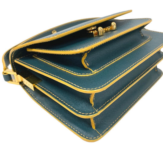 MARNI Shoulder Bag leather green trunk Women Used Authentic