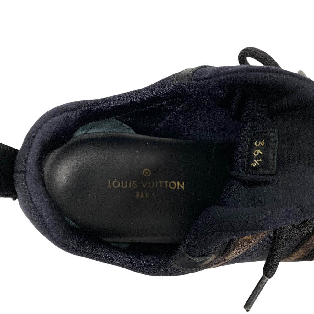 LOUIS VUITTON sneakers leather black Monogram After Game Line Mesh Women 36 1/2 Used Authentic