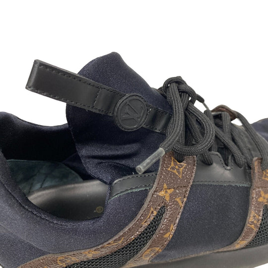 LOUIS VUITTON sneakers leather black Monogram After Game Line Mesh Women 36 1/2 Used Authentic