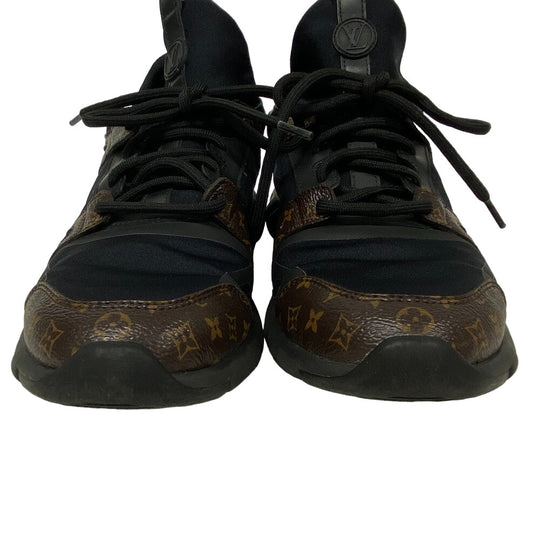 LOUIS VUITTON sneakers leather black Monogram After Game Line Mesh Women 36 1/2 Used Authentic