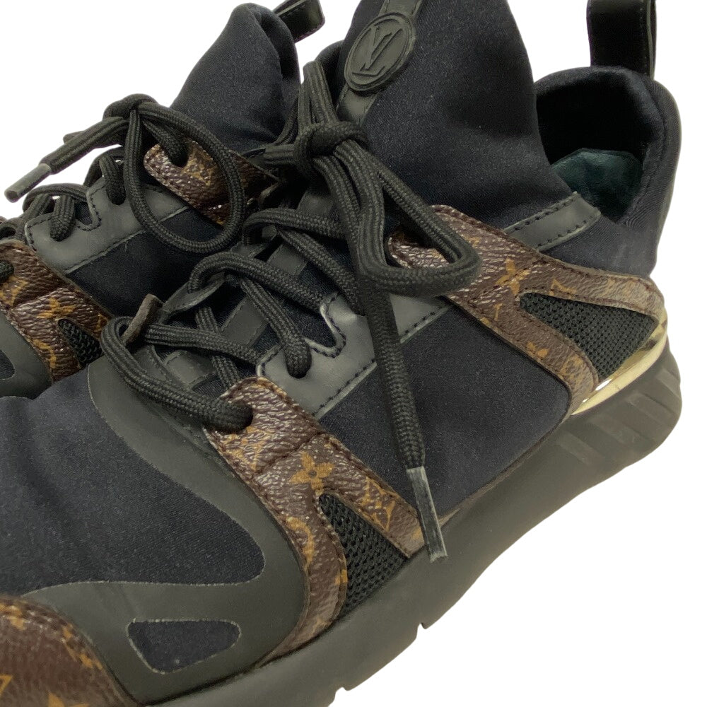 LOUIS VUITTON sneakers leather black Monogram After Game Line Mesh Women 36 1/2 Used Authentic