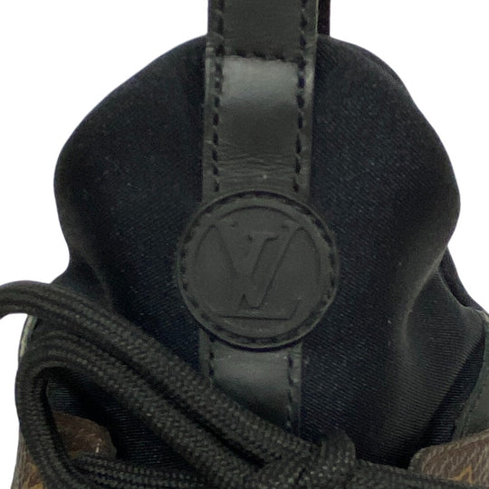 LOUIS VUITTON sneakers leather black Monogram After Game Line Mesh Women 36 1/2 Used Authentic