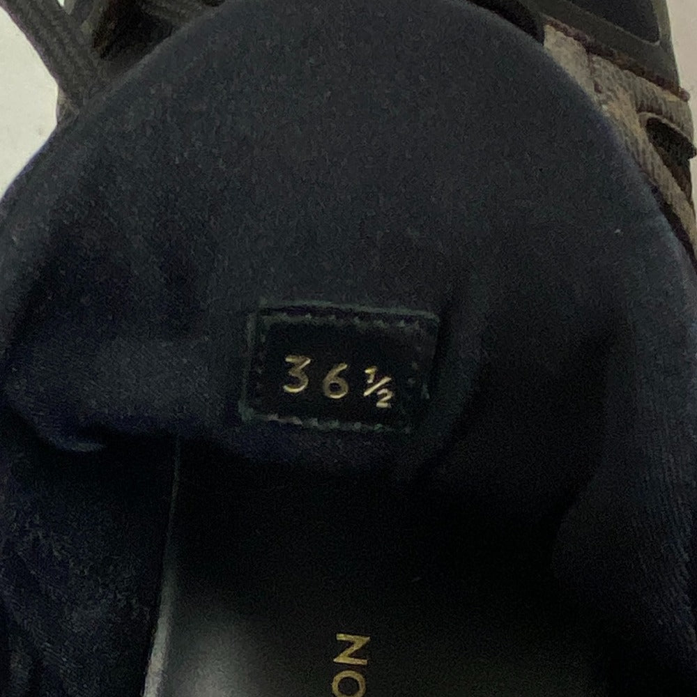 LOUIS VUITTON sneakers leather black Monogram After Game Line Mesh Women 36 1/2 Used Authentic