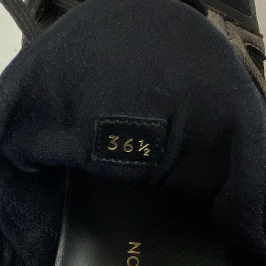 LOUIS VUITTON sneakers leather black Monogram After Game Line Mesh Women 36 1/2 Used Authentic