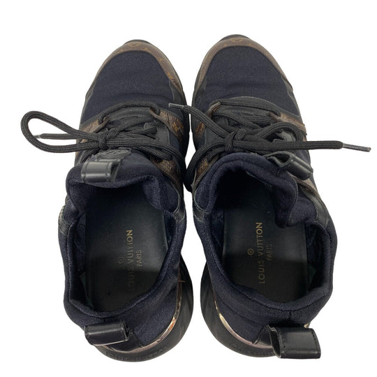 LOUIS VUITTON sneakers leather black Monogram After Game Line Mesh Women 36 1/2 Used Authentic