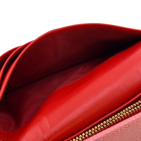 BVLGARI Long Wallet Purse leather pink Logo clip Women Used Authentic