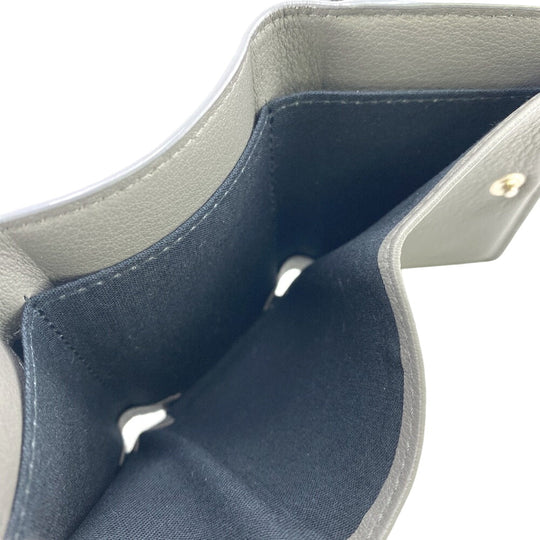 BALENCIAGA Tri-fold wallet 391446 leather gray Paper mini Women Used Authentic