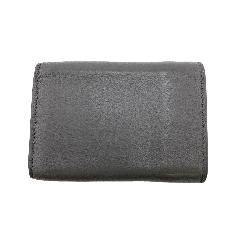 BALENCIAGA Tri-fold wallet 391446 leather gray Paper mini Women Used Authentic