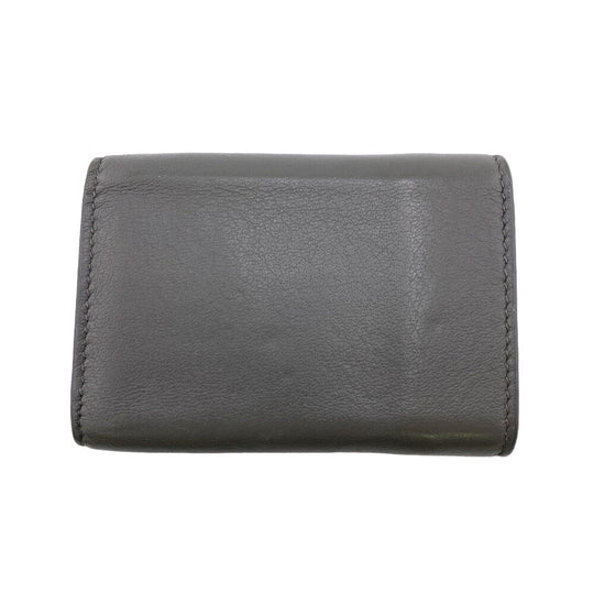 BALENCIAGA Tri-fold wallet 391446 leather gray Paper mini Women Used Authentic