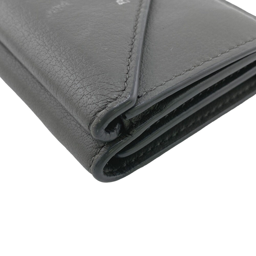 BALENCIAGA Tri-fold wallet 391446 leather gray Paper mini Women Used Authentic