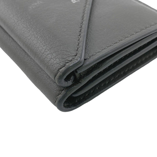 BALENCIAGA Tri-fold wallet 391446 leather gray Paper mini Women Used Authentic