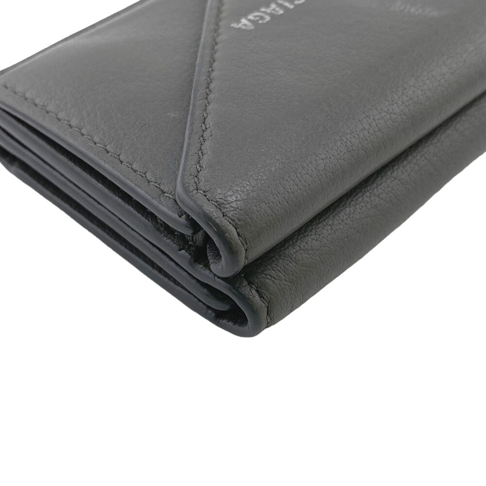 BALENCIAGA Tri-fold wallet 391446 leather gray Paper mini Women Used Authentic