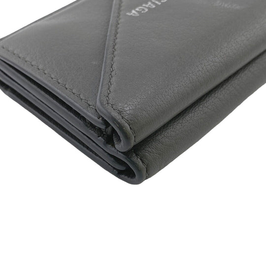BALENCIAGA Tri-fold wallet 391446 leather gray Paper mini Women Used Authentic