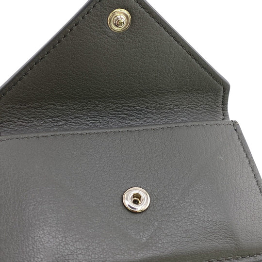 BALENCIAGA Tri-fold wallet 391446 leather gray Paper mini Women Used Authentic