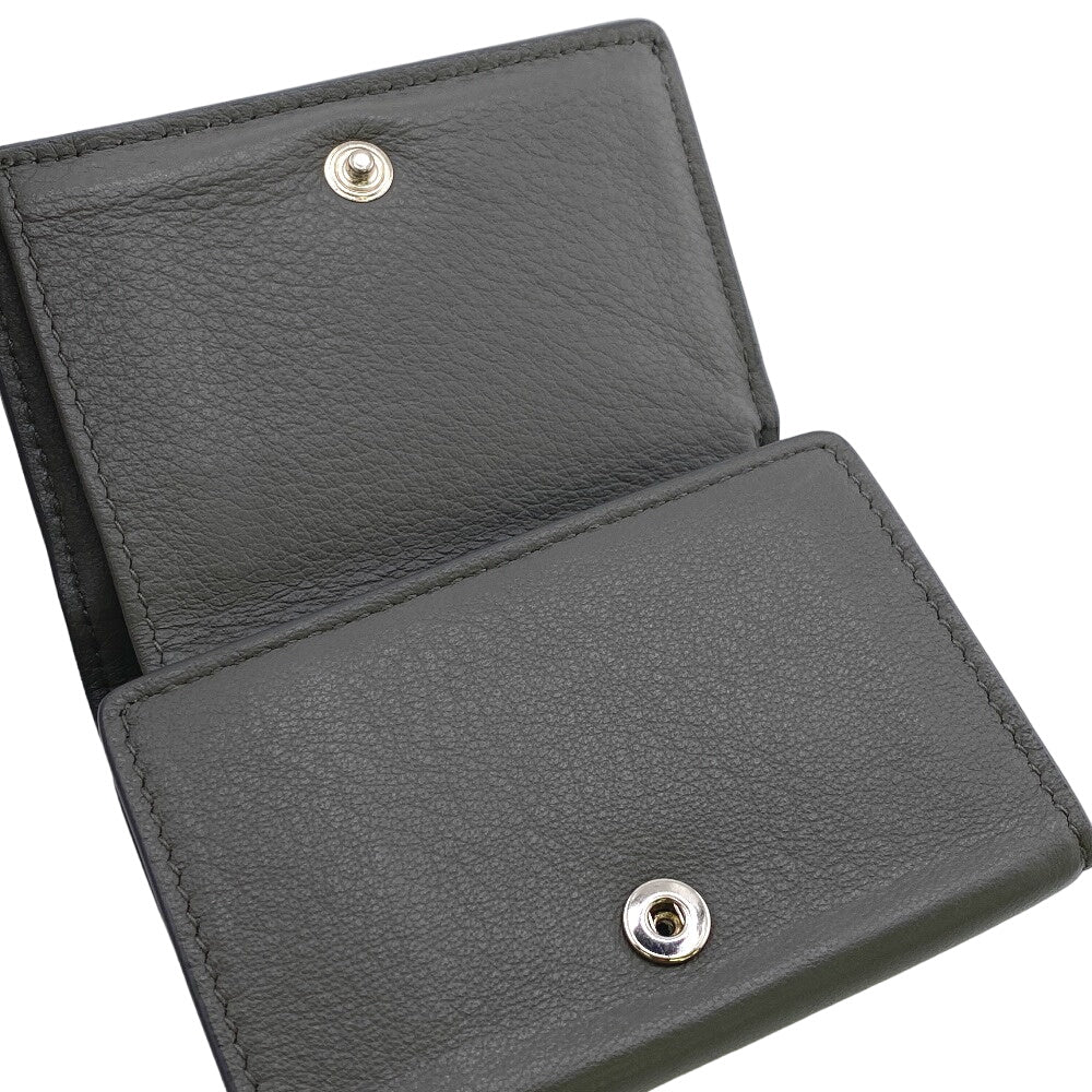 BALENCIAGA Tri-fold wallet 391446 leather gray Paper mini Women Used Authentic