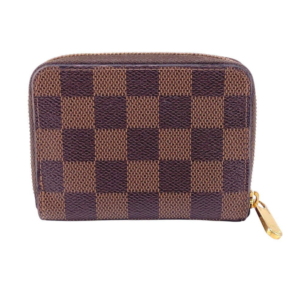 LOUIS VUITTON Coin case N60492 leather Brown Zip Around Damier Zip around purse Women Used Authentic