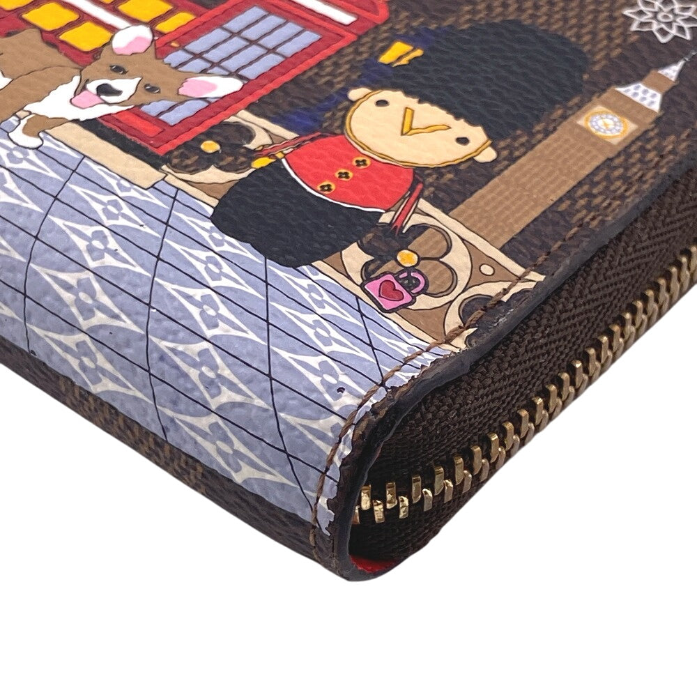 LOUIS VUITTON Coin case N60492 leather Brown Zip Around Damier Zip around purse Women Used Authentic