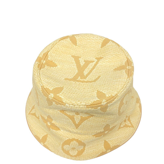 LOUIS VUITTON hat MV0273 Cotton, Rayon beige Bucket hat Women Used Authentic