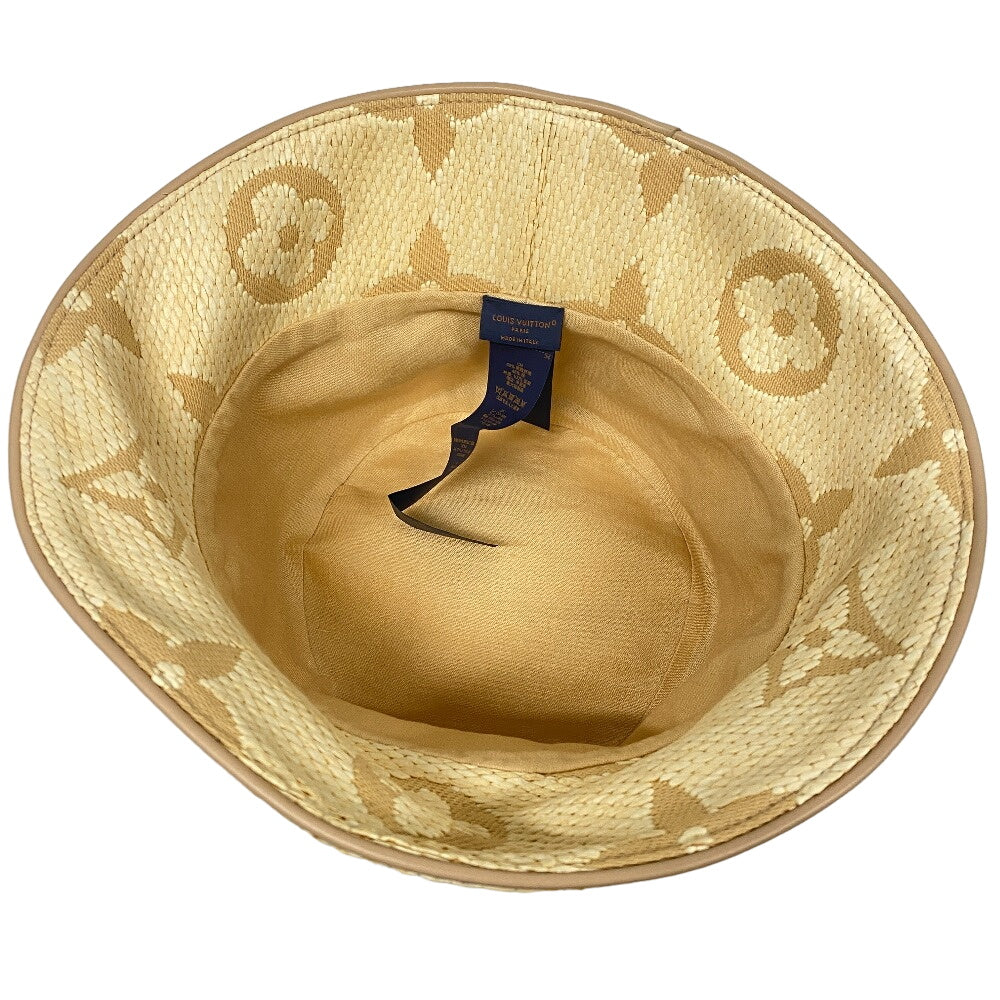 LOUIS VUITTON hat MV0273 Cotton, Rayon beige Bucket hat Women Used Authentic