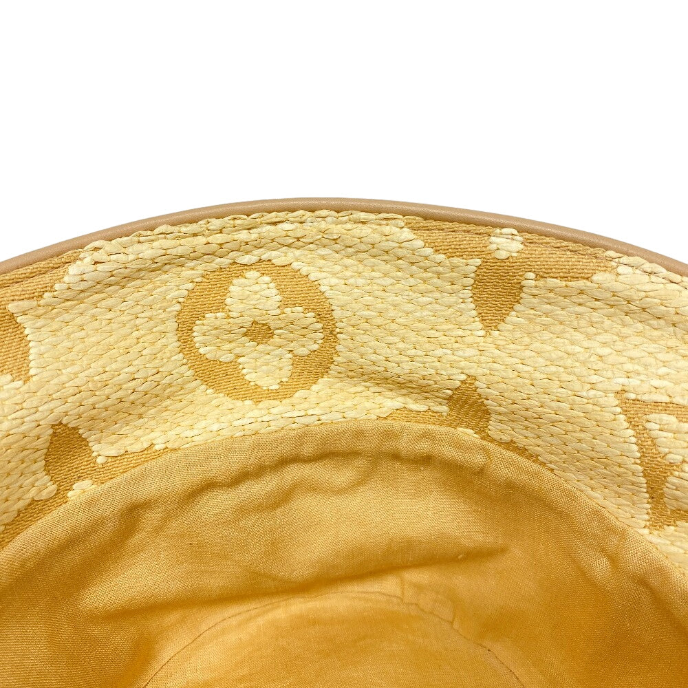 LOUIS VUITTON hat MV0273 Cotton, Rayon beige Bucket hat Women Used Authentic