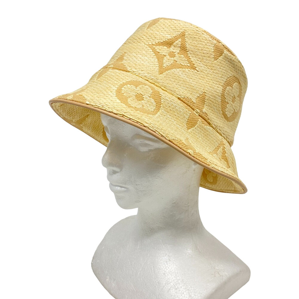 LOUIS VUITTON hat MV0273 Cotton, Rayon beige Bucket hat Women Used Authentic