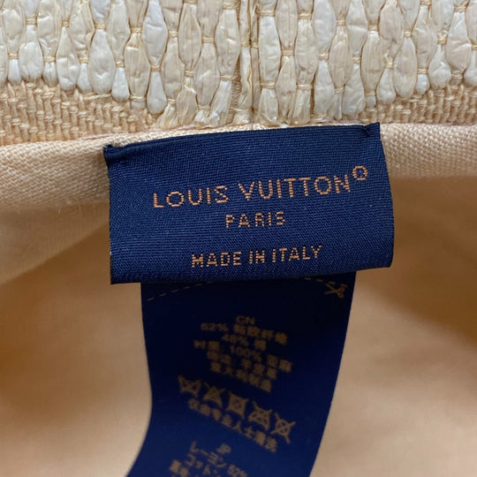 LOUIS VUITTON hat MV0273 Cotton, Rayon beige Bucket hat Women Used Authentic