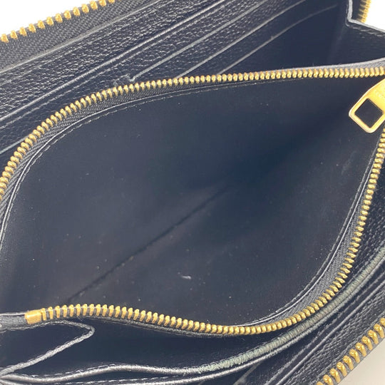 LOUIS VUITTON Long Wallet Purse M64805 leather black Zip Around Monogram Ann Platt Zippy wallet Women Used Authentic