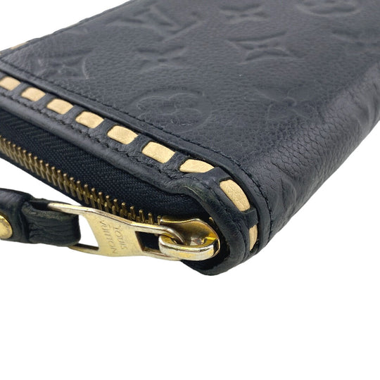LOUIS VUITTON Long Wallet Purse M64805 leather black Zip Around Monogram Ann Platt Zippy wallet Women Used Authentic