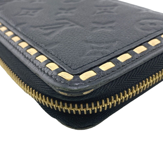 LOUIS VUITTON Long Wallet Purse M64805 leather black Zip Around Monogram Ann Platt Zippy wallet Women Used Authentic