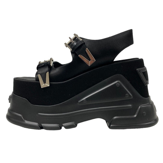 VERSUS VERSACE Sandals leather black 37 Thick Sole strap Medusa Women 37 Used Authentic