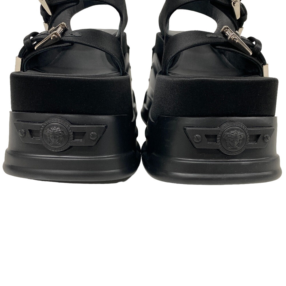 VERSUS VERSACE Sandals leather black 37 Thick Sole strap Medusa Women 37 Used Authentic