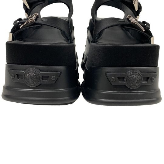 VERSUS VERSACE Sandals leather black 37 Thick Sole strap Medusa Women 37 Used Authentic