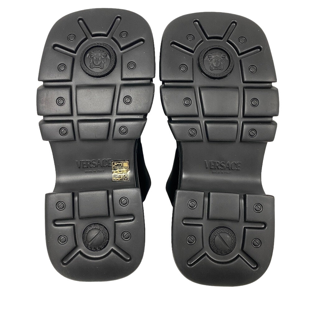 VERSUS VERSACE Sandals leather black 37 Thick Sole strap Medusa Women 37 Used Authentic